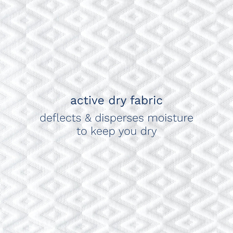 Active dry fabric. Deflects & disperses moisture to keep you dry.